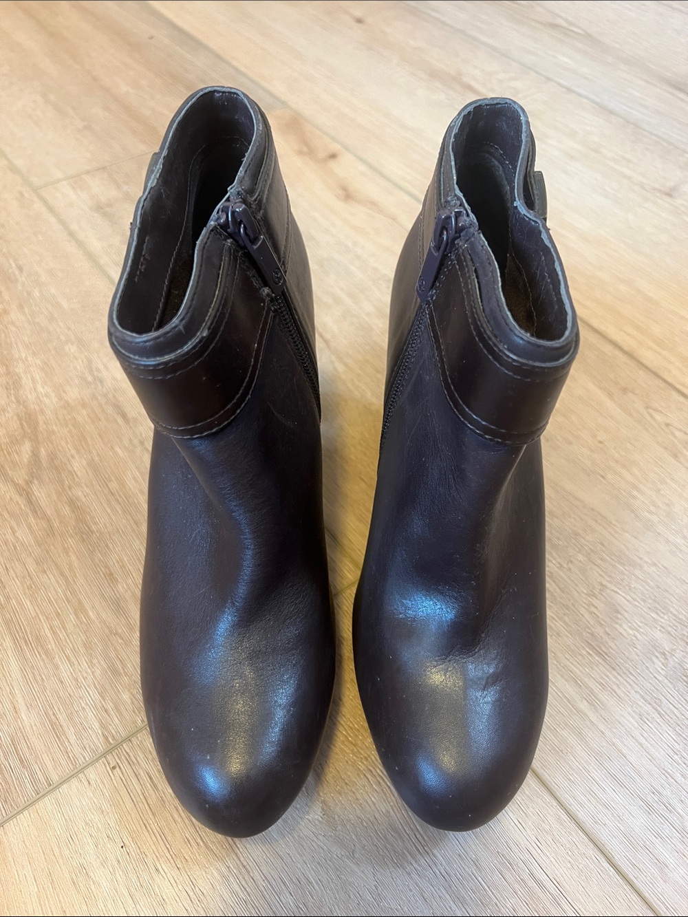 Women's Black Leather Ankle Boots - Classic Side-Zip